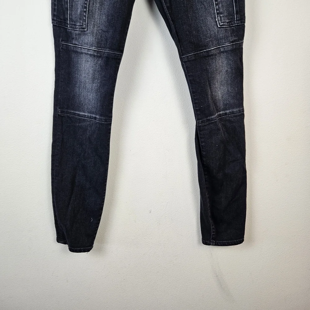 3X1 N.Y.C Womens Vida Black High Rise Skinny Cargo Jeans Size 28